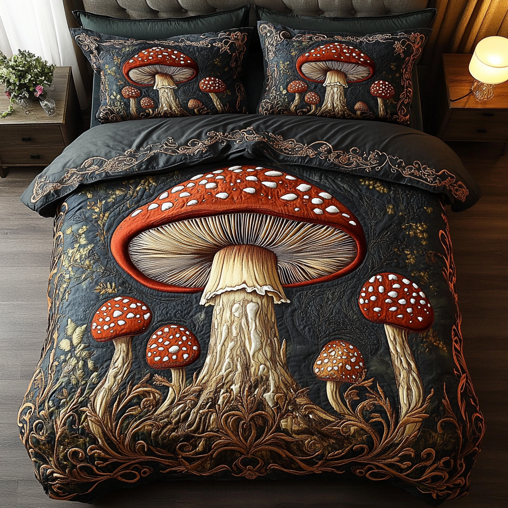 Forest Magic 3-Piece Quilted Bedding Set NCU0DK3752