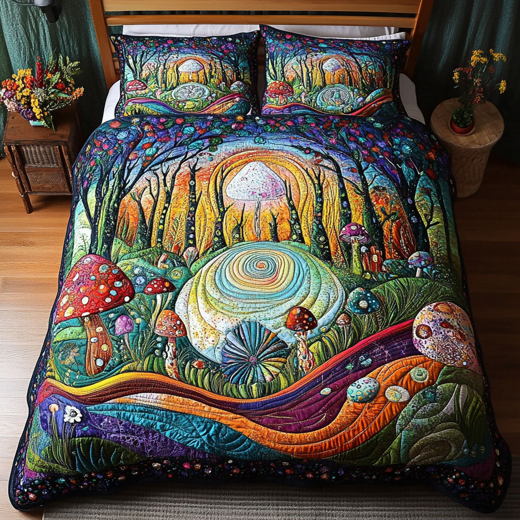 Forest Magic 3-Piece Quilted Bedding Set NCU0PT3948