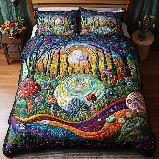 Forest Magic 3-Piece Quilted Bedding Set NCU0PT3948