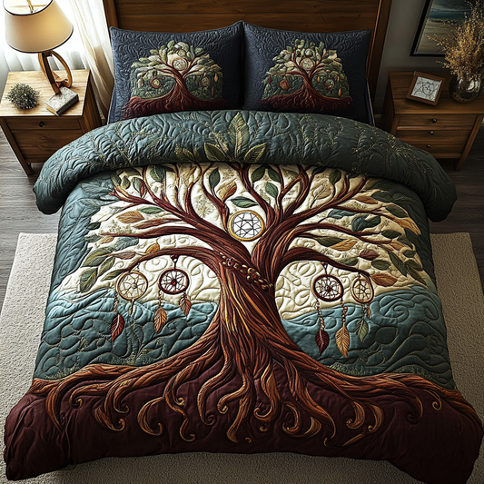 Forest Magic 3-Piece Quilted Bedding Set NCU0VH2989