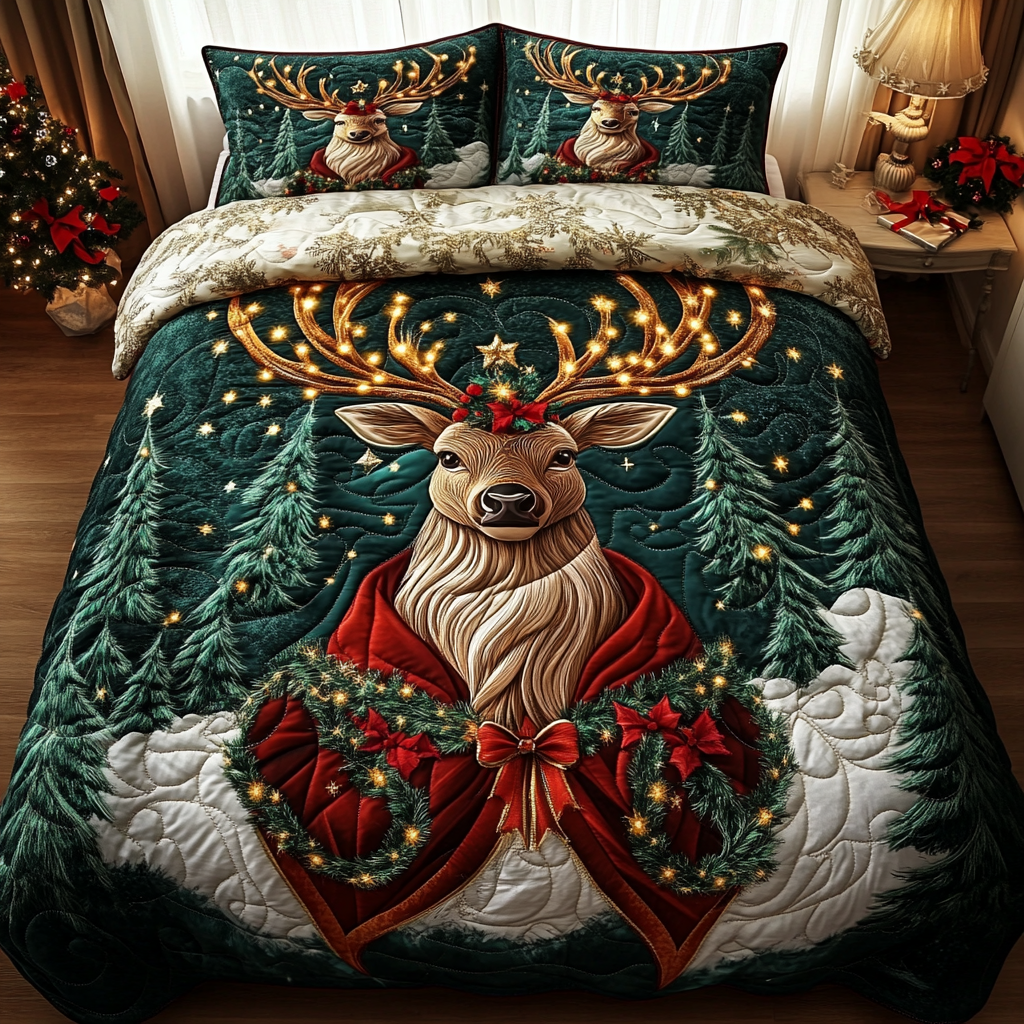 Forest Majesty 3-Piece Quilted Bedding Set NCU0DK2771