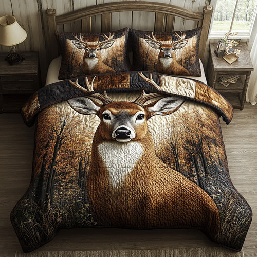Forest Majesty 3-Piece Quilted Bedding Set NCU0DV6932