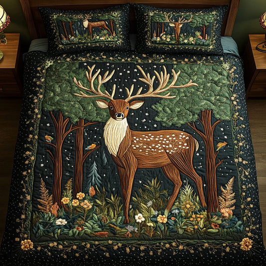 Forest Majesty 3-Piece Quilted Bedding Set NCU0NT3103