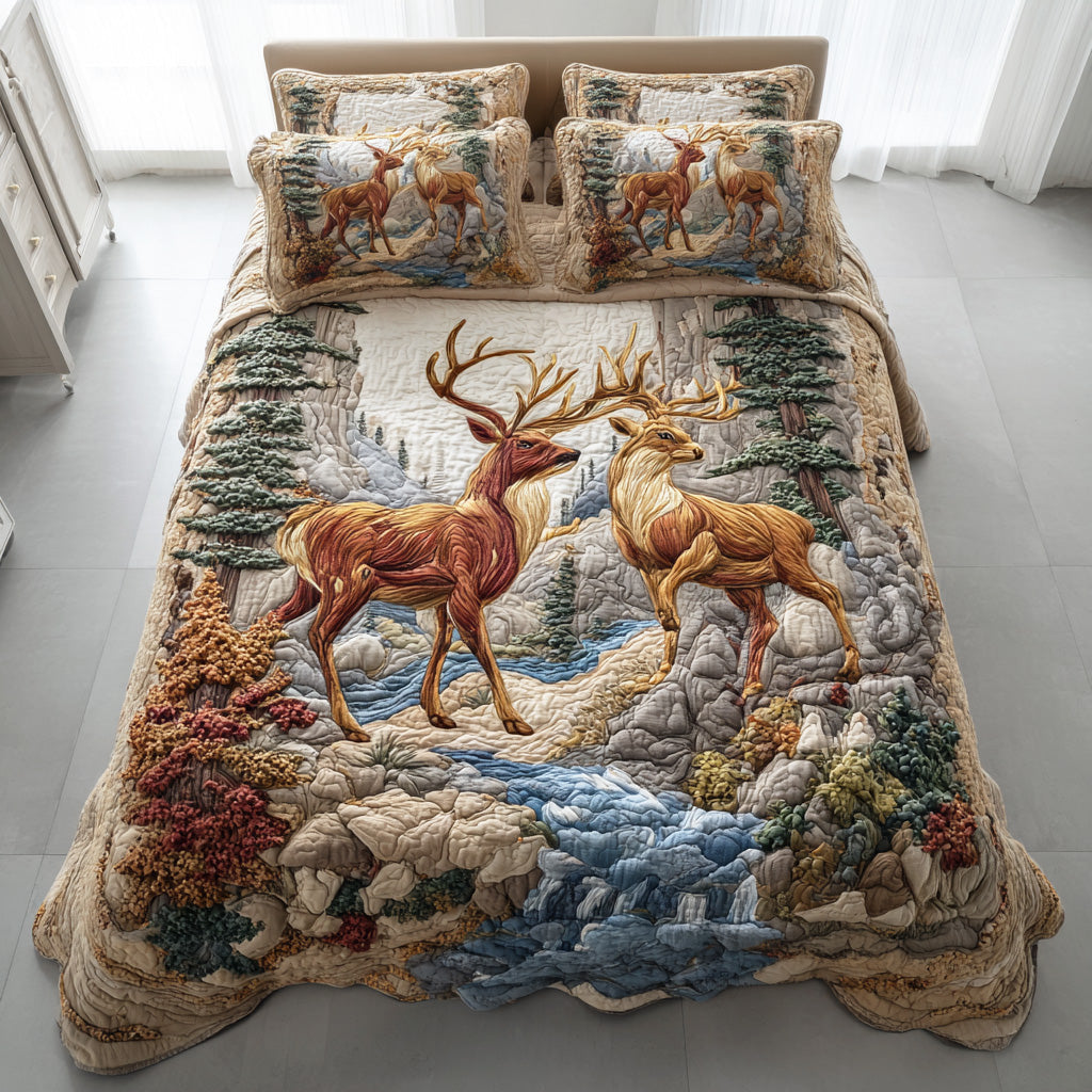 Forest Majesty 3-Piece Quilted Bedding Set NCU0TD2025