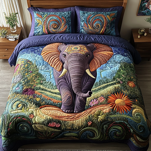 Forest Majesty 3-Piece Quilted Bedding Set NCU0VH2514