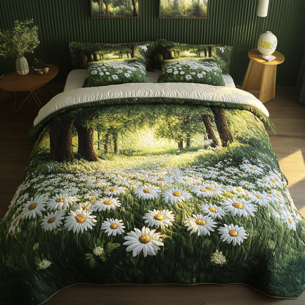 Forest Meadow 3-Piece Quilted Bedding Set NCU0NT5998