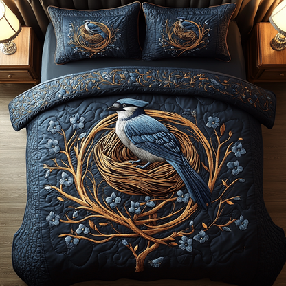 Forest Melody 3-Piece Quilted Bedding Set NCU0DV4710