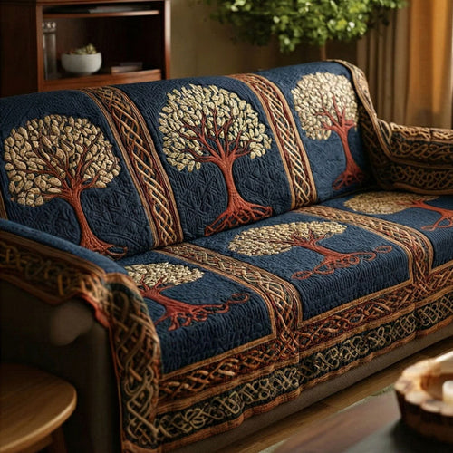 Forest Nature Roots Quilted Sofa Cover NCU0NT12058