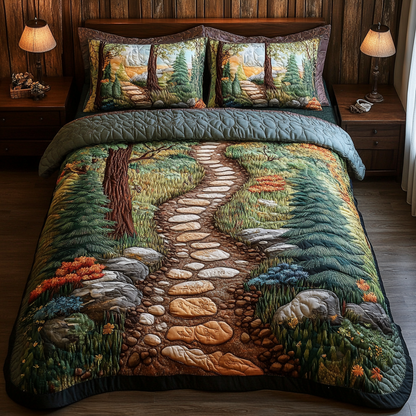Forest Path 3-Piece Quilted Bedding Set NCU0VL2412
