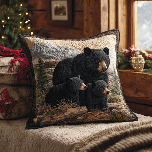 Forest Path Black Bear Quilted Pillow Case NCU0DV8018