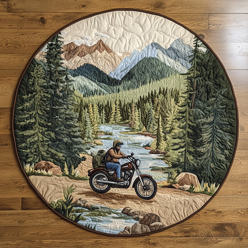 Forest Path Quilted Round Mat NCU0DK7370