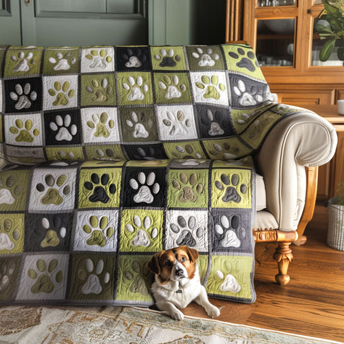 Forest Paw Trails Quilted Sofa Cover NCU0PT10885
