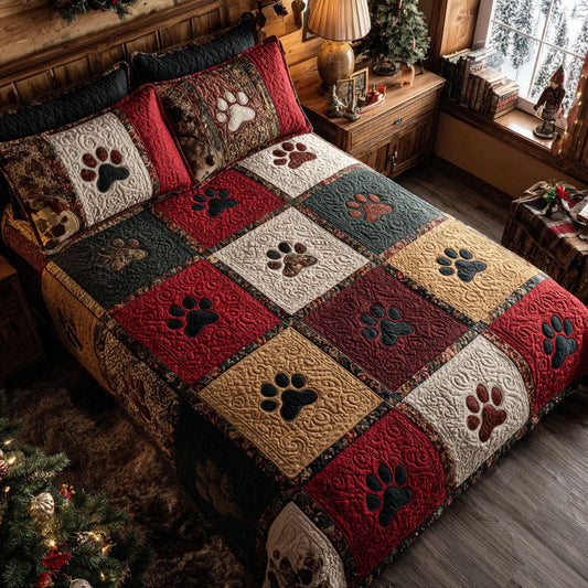 Forest Paws 3-Piece Quilted Bedding Set NCU0TV1148