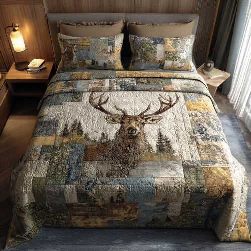 Forest Pursuit 3-Piece Quilted Bedding Set NCU0PT7450