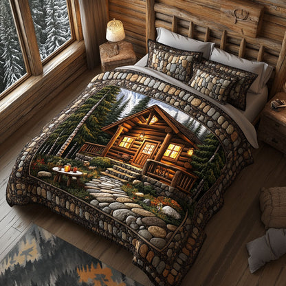 Forest Retreat 3-Piece Quilted Bedding Set NCU0PT3251