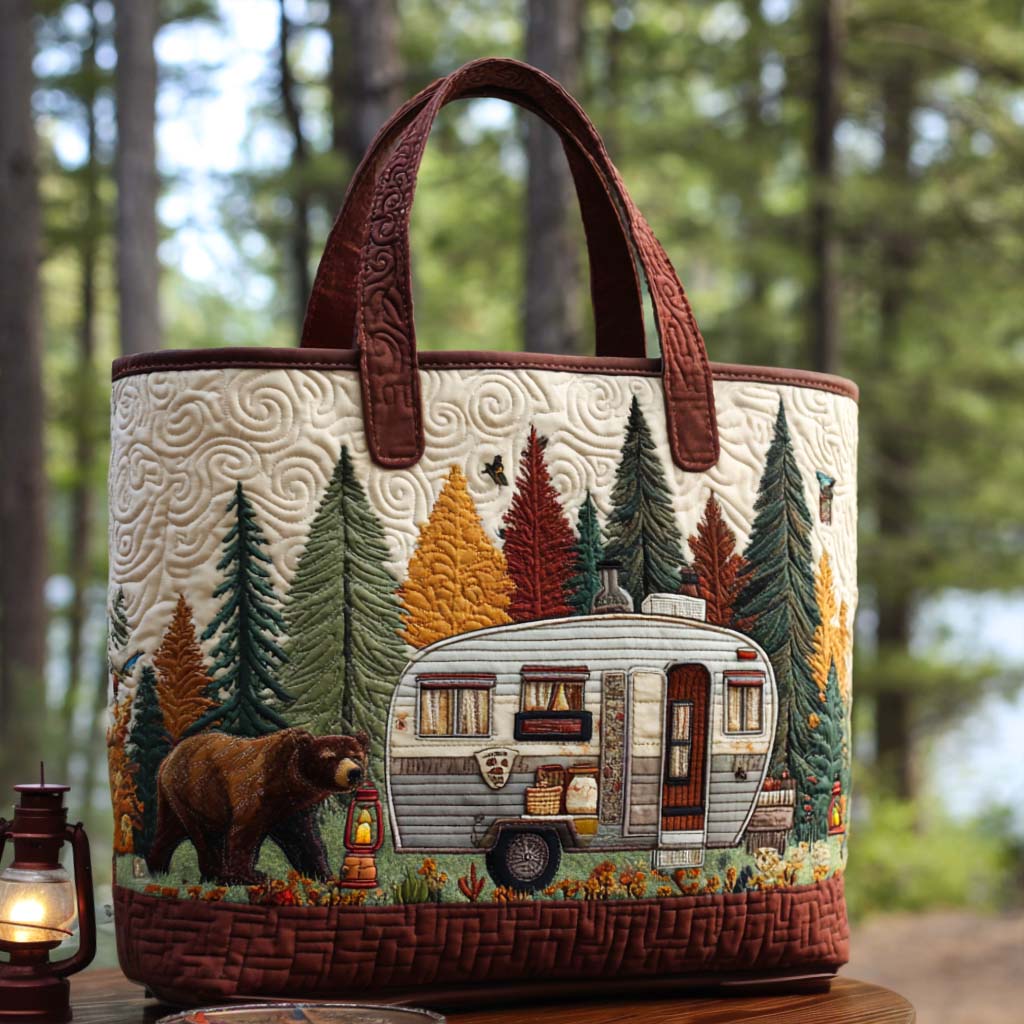 Camping Quilted Tote Bag NCU0VT233