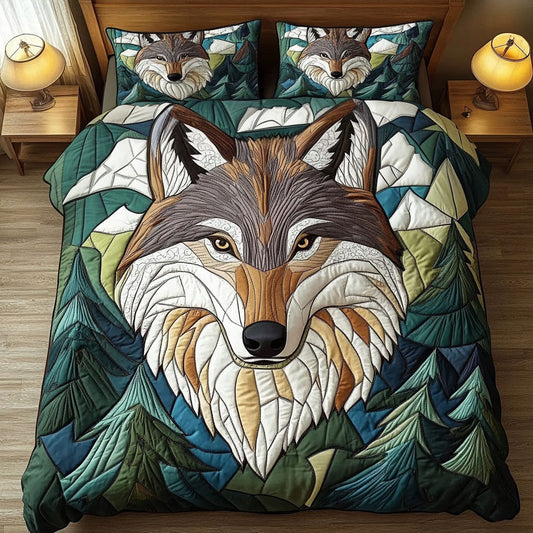 Forest Sentinel 3-Piece Quilted Bedding Set NCU0NT4914