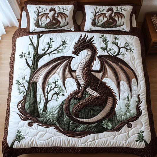 Forest Sentinel 3-Piece Quilted Bedding Set NCU0NT7898