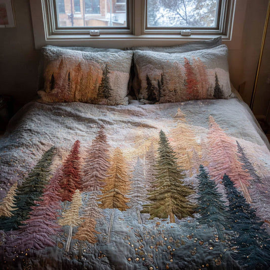 Forest Serenity 3-Piece Quilted Bedding Set NCU0DV8879