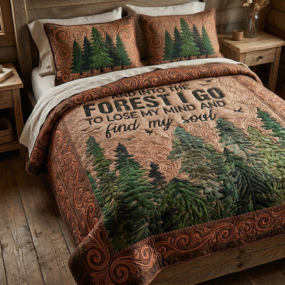 Forest Serenity 3-Piece Quilted Bedding Set NCU0DV9710