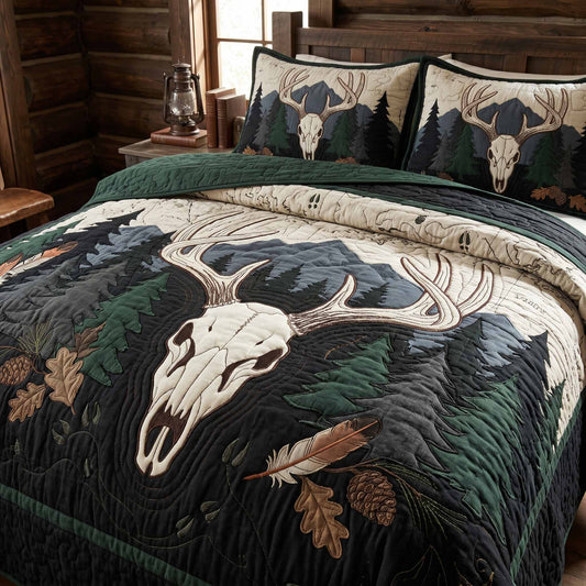 Forest Skull 3-Piece Quilted Bedding Set NCU0XD2833