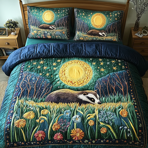 Forest Skunk Whisper 3-Piece Quilted Bedding Set NCU0DK4342