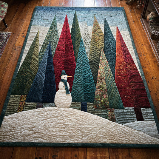Forest Snowman Solitude Area Rug NCU0HH1327