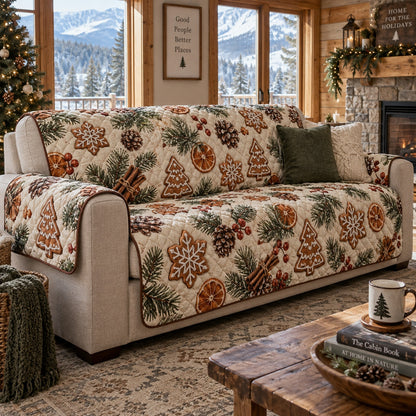 Forest Spice Harvest Quilted Sofa Cover NCU0VL4044