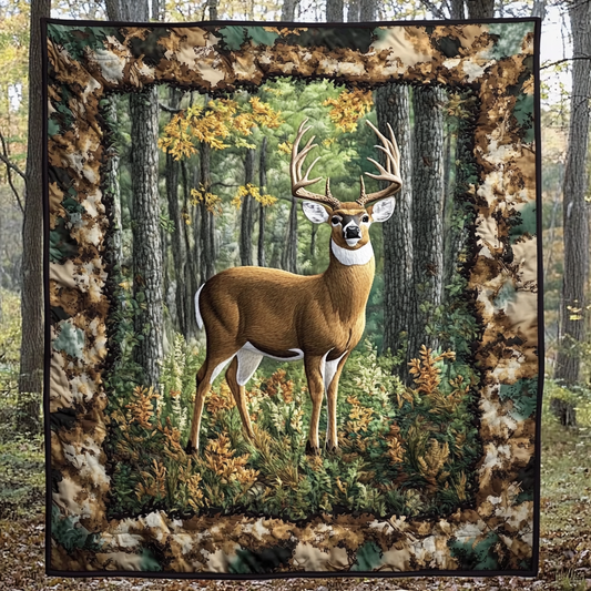 Forest Stag Quilted Blanket NCU0DK3398