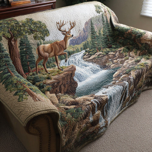 Forest Stag Quilted Sofa Cover NCU0TD2085