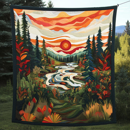 Forest Stream Quilted Blanket NCU0NT4426