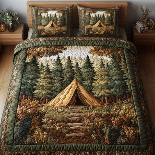 Forest Tent 3-Piece Quilted Bedding Set NCU0NT2939