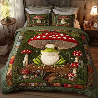 Forest Toadstool 3-Piece Quilted Bedding Set NCU0NT3227