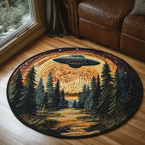 Forest UFO Encounter Quilted Round Mat NCU0DV5890