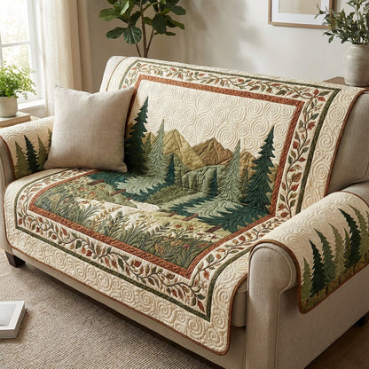 Forest Valley Tapestry Quilted Sofa Cover NCU0TV1586
