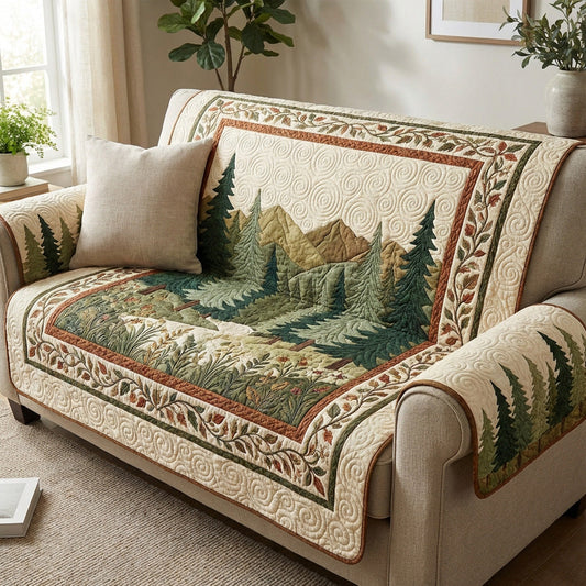 Forest Valley Tapestry Quilted Sofa Cover NCU0TV1586