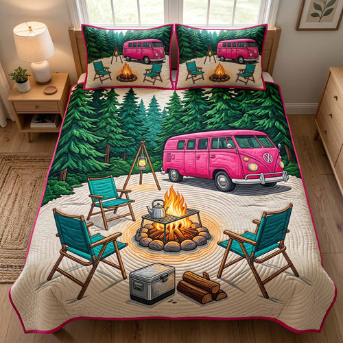 Forest Van 3-Piece Quilted Bedding Set NCU0XD2791