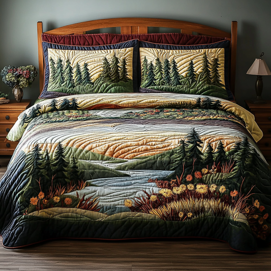 Forest View 3-Piece Quilted Bedding Set NCU0VH4179