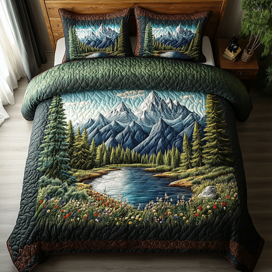 Forest Vista 3-Piece Quilted Bedding Set NCU0DK7466