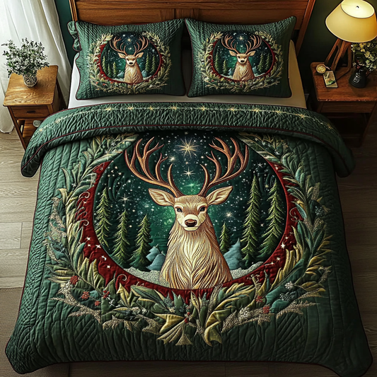 Forest Wanderer 3-Piece Quilted Bedding Set NCU0DK2725