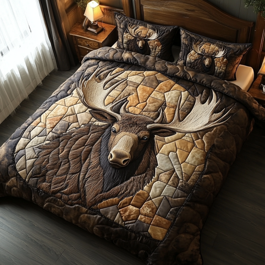 Forest Wanderer 3-Piece Quilted Bedding Set NCU0DK3367