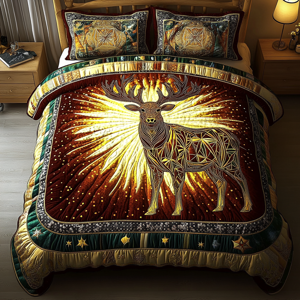 Forest Wanderer 3-Piece Quilted Bedding Set NCU0DK4563