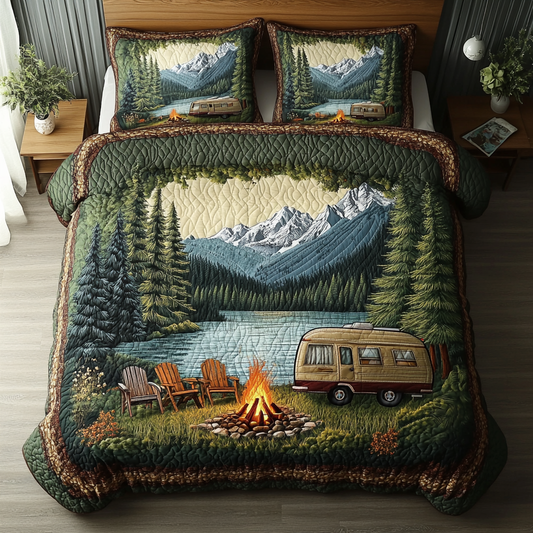 Forest Wanderer 3-Piece Quilted Bedding Set NCU0DK7166