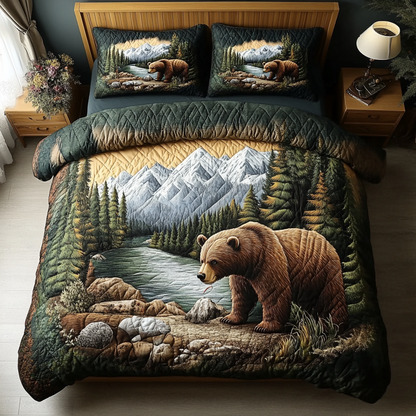 Forest Wanderer 3-Piece Quilted Bedding Set NCU0DK7808