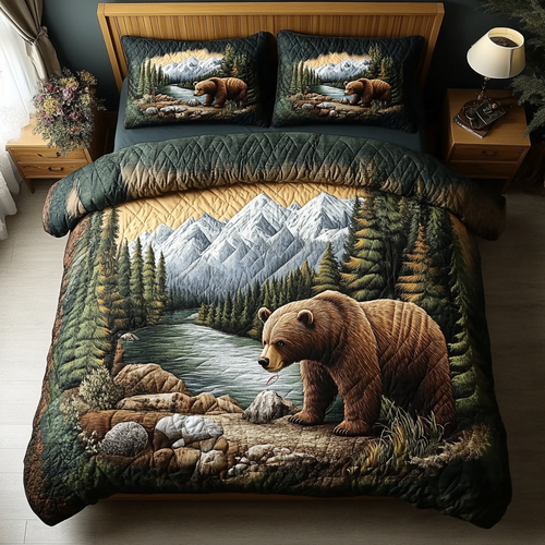 Forest Wanderer 3-Piece Quilted Bedding Set NCU0DK7808