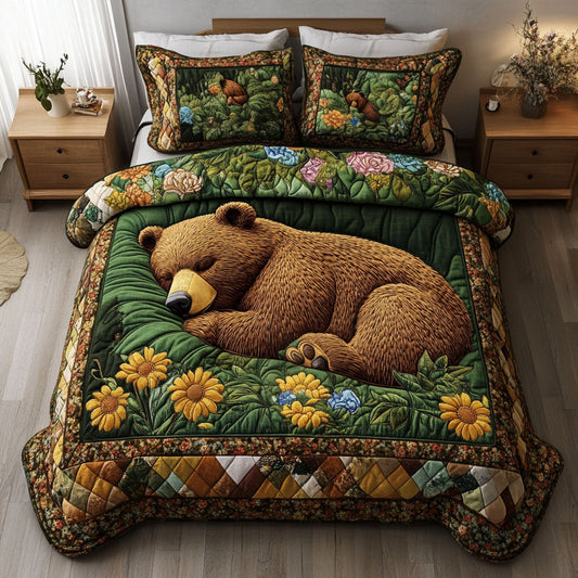 Forest Wanderer 3-Piece Quilted Bedding Set NCU0NT2852