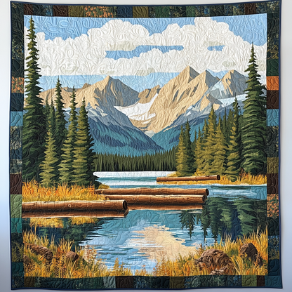 Forest Waterscape Art Quilt Hanging NCU0TL993