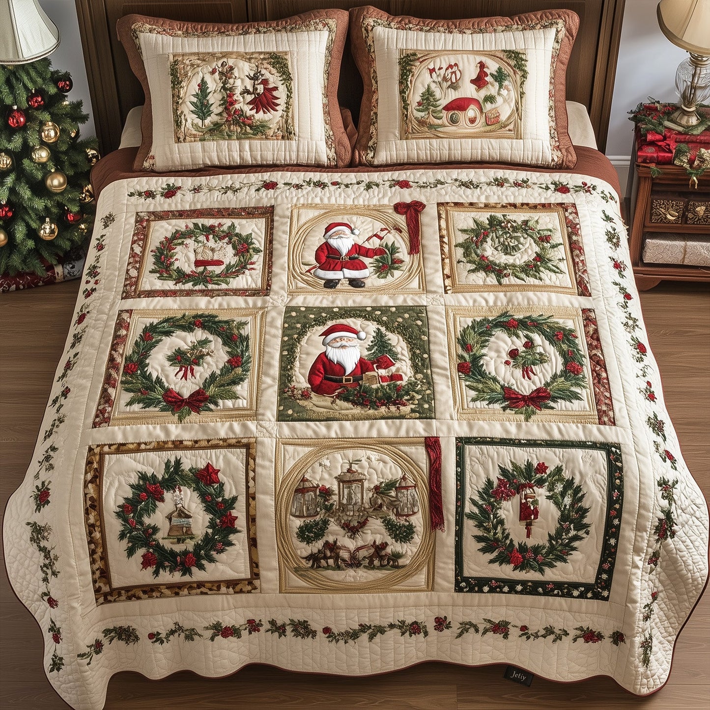 Forest Whimsy 3-Piece Quilted Bedding Set NCU0PT2110