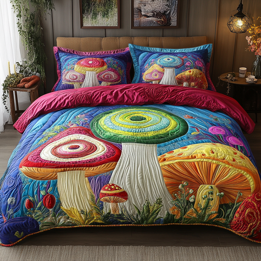 Forest Whimsy 3-Piece Quilted Bedding Set NCU0VL2465