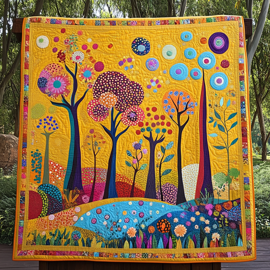 Forest Whimsy Quilted Blanket NCU0VL2393